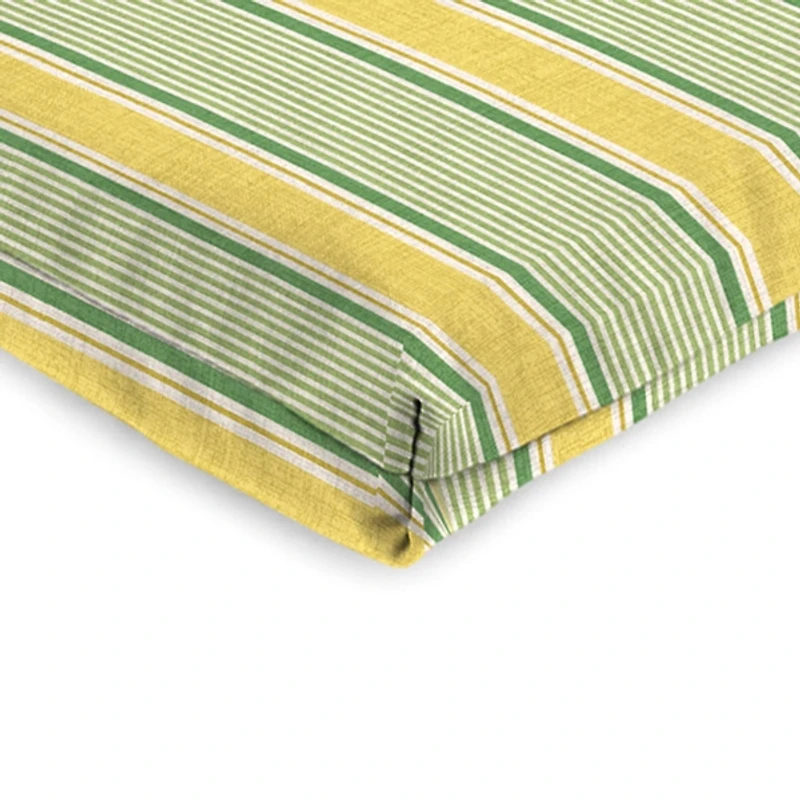 Yellow and Green Stripe Outdoor Chair Cushion