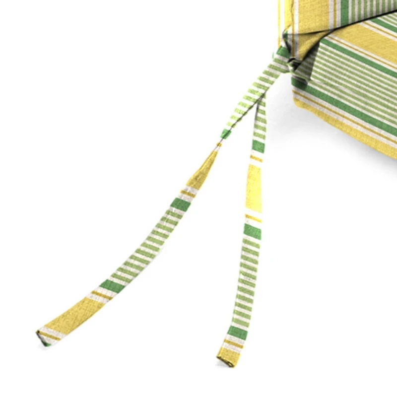 Yellow and Green Stripe Outdoor Chair Cushion