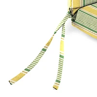 Yellow and Green Stripe Outdoor Chair Cushion