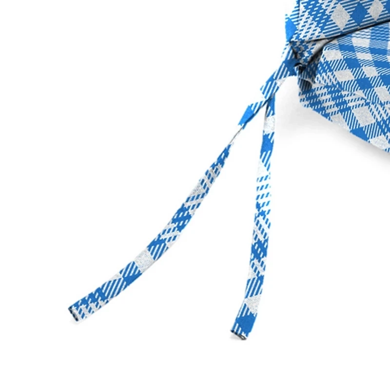 Blue Wetland Plaid Outdoor Chair Cushion