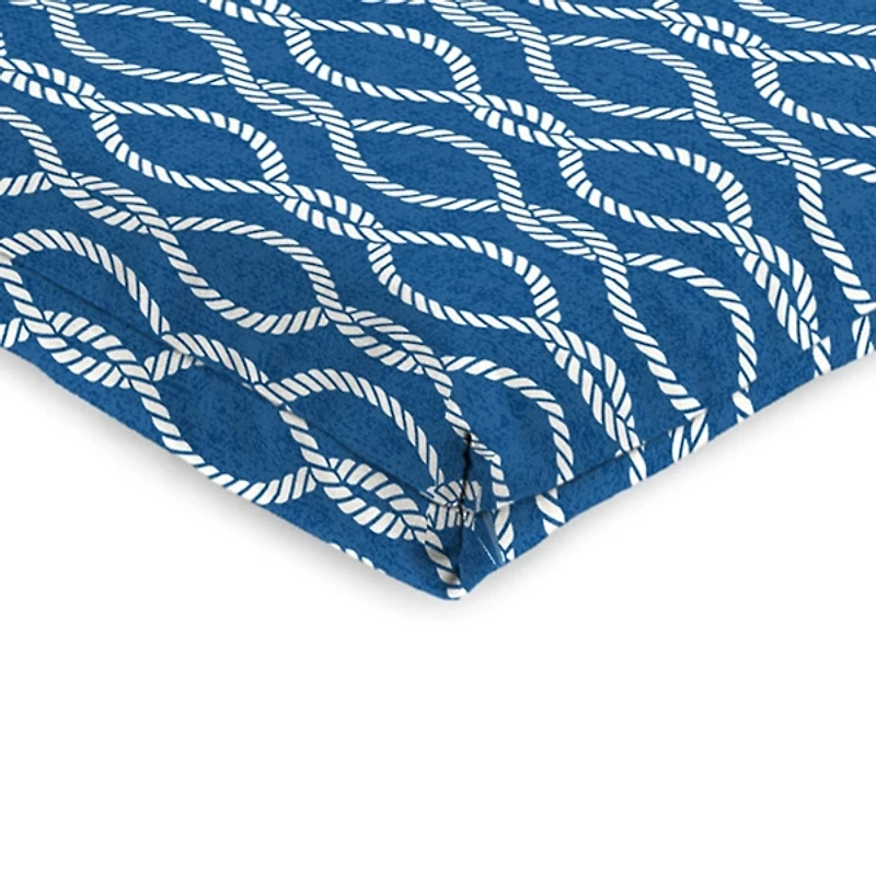 Navy Wavy Lattice Outdoor Chair Cushion