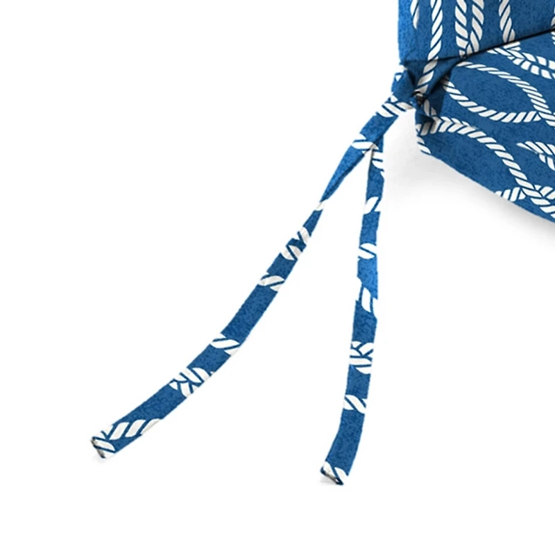 Navy Wavy Lattice Outdoor Chair Cushion