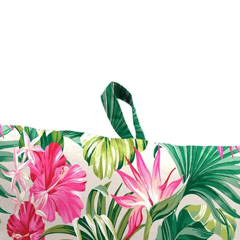 Pink Hibiscus Outdoor Chair Cushion