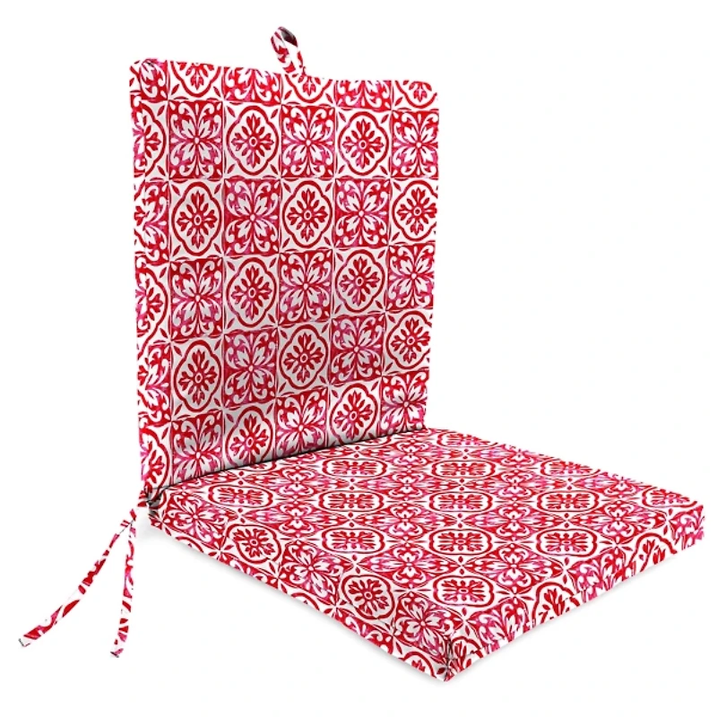 Red Medallion Outdoor Chair Cushion