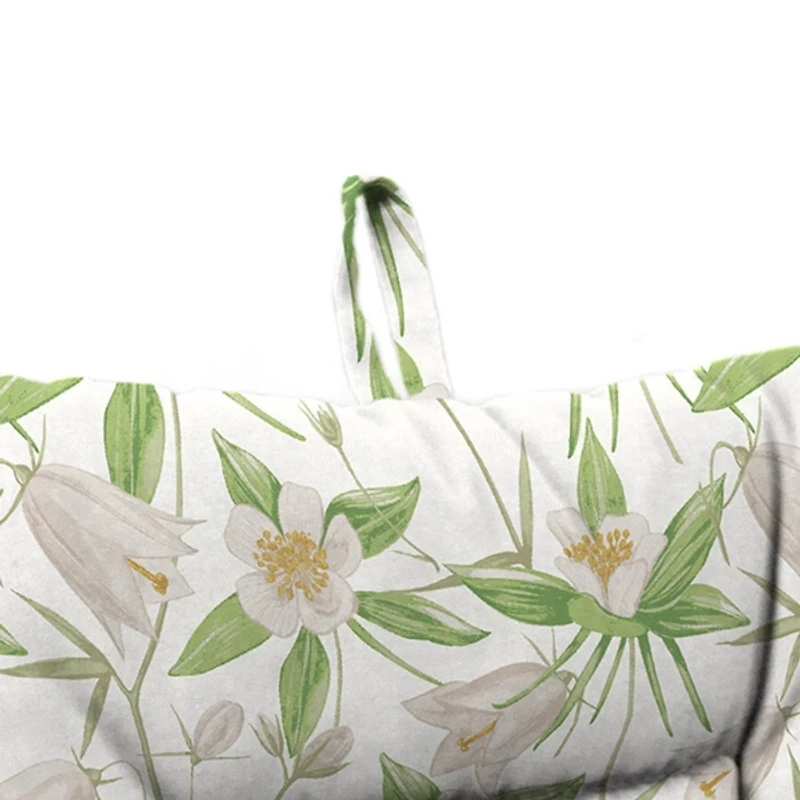 Cream Floral Outdoor Wrought Iron Chair Cushion