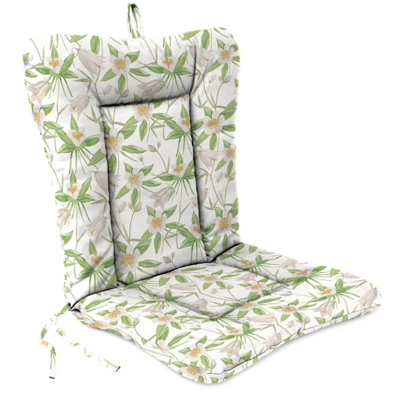 Cream Floral Outdoor Wrought Iron Chair Cushion