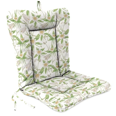 Cream Floral Outdoor Wrought Iron Chair Cushion