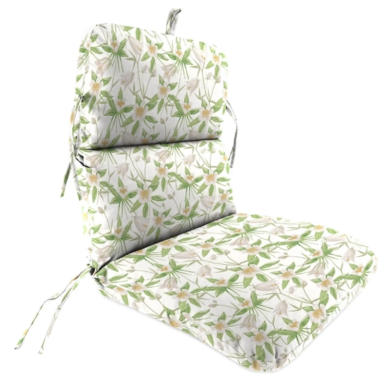 Cream Floral Outdoor Chair Cushion, 22x45