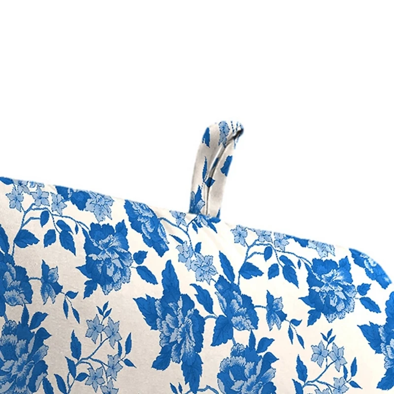 Blue Wetland Floral Outdoor Chair Cushion, 22x45