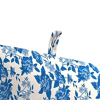 Blue Wetland Floral Outdoor Chair Cushion, 22x45