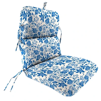 Blue Wetland Floral Outdoor Chair Cushion, 22x45