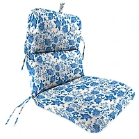 Blue Wetland Floral Outdoor Chair Cushion, 22x45