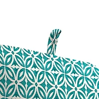 Teal Geometric Outdoor Chair Cushion, 22x45