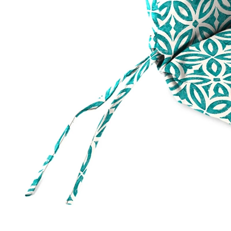 Teal Geometric Outdoor Chair Cushion, 22x45