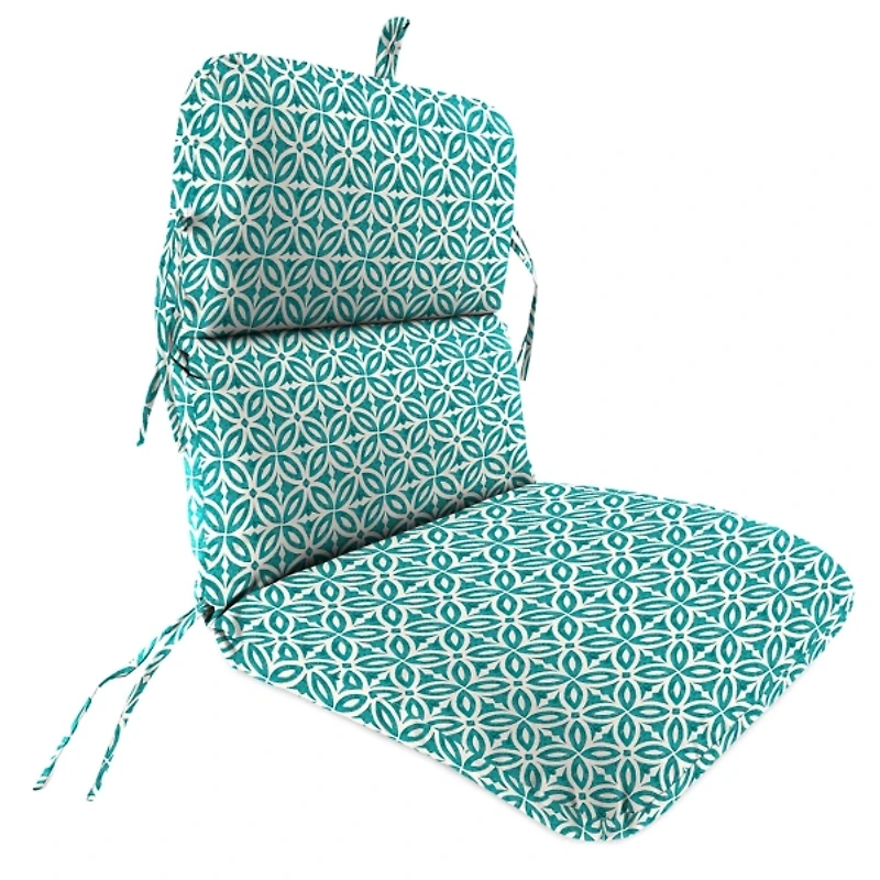 Teal Geometric Outdoor Chair Cushion, 22x45