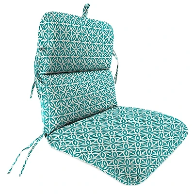 Teal Geometric Outdoor Chair Cushion, 22x45