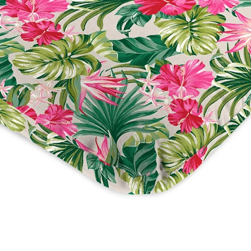 Pink Hibiscus Outdoor Chair Cushion, 22x45