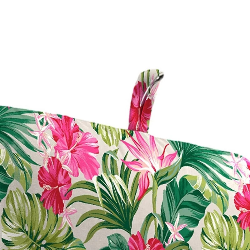 Pink Hibiscus Outdoor Chair Cushion, 22x45