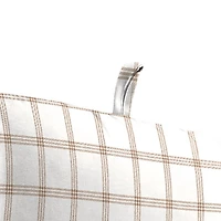 Beige and White Plaid Outdoor Chair Cushion, 22x45
