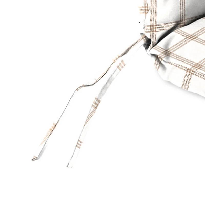 Beige and White Plaid Outdoor Chair Cushion, 22x45