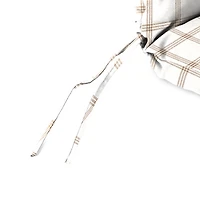 Beige and White Plaid Outdoor Chair Cushion, 22x45