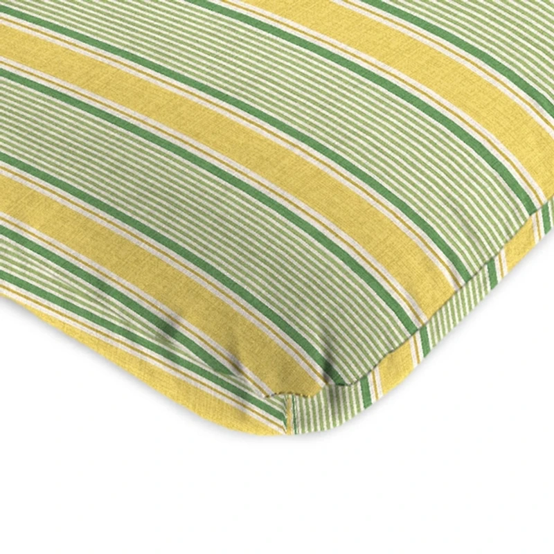 Yellow & Green Stripe Outdoor Chair Cushion, 22x45