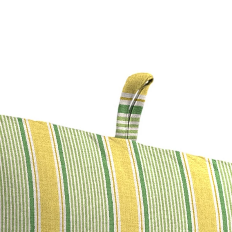 Yellow & Green Stripe Outdoor Chair Cushion, 22x45