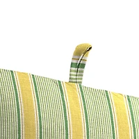 Yellow & Green Stripe Outdoor Chair Cushion, 22x45