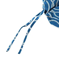 Navy Wavy Lattice Outdoor Chair Cushion, 22x45