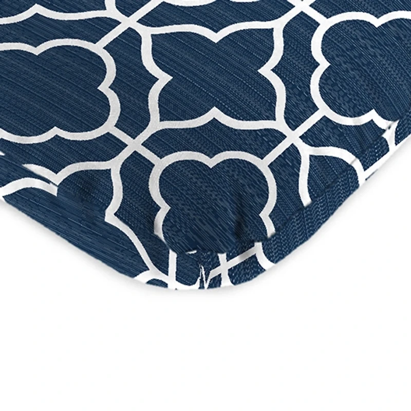 Ocean Blue Quatrefoil Outdoor Chair Cushion, 22x45