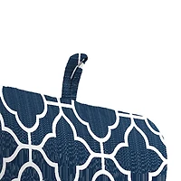 Ocean Blue Quatrefoil Outdoor Chair Cushion, 22x45