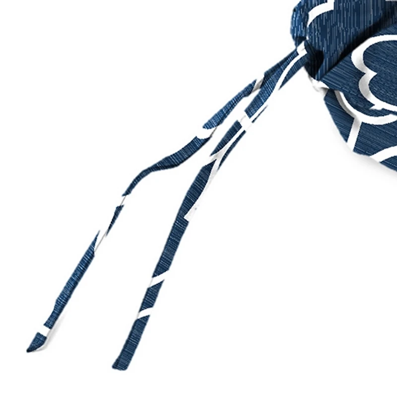 Ocean Blue Quatrefoil Outdoor Chair Cushion, 22x45