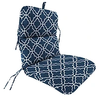 Ocean Blue Quatrefoil Outdoor Chair Cushion, 22x45