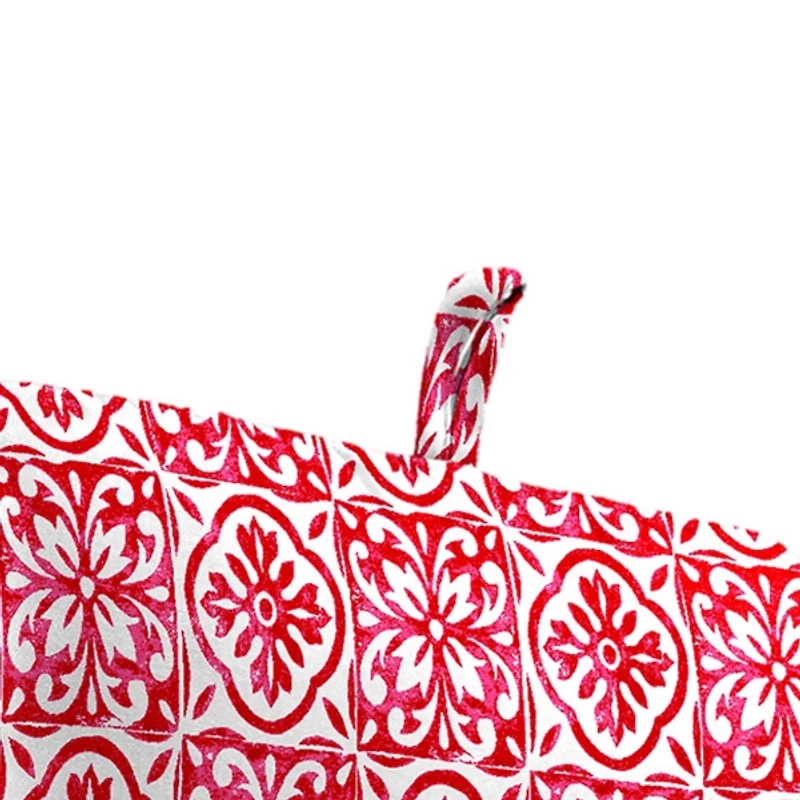 Red Medallion Outdoor Chair Cushion, 22x45