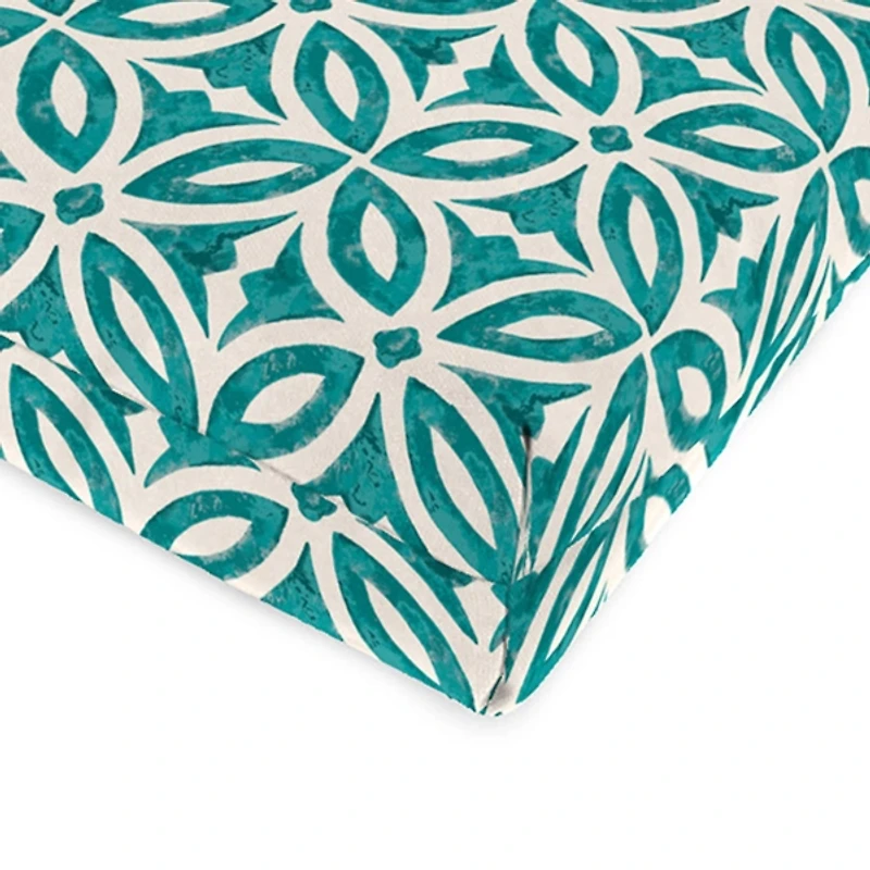 Celestial Teal Geometric Outdoor Chair Cushion