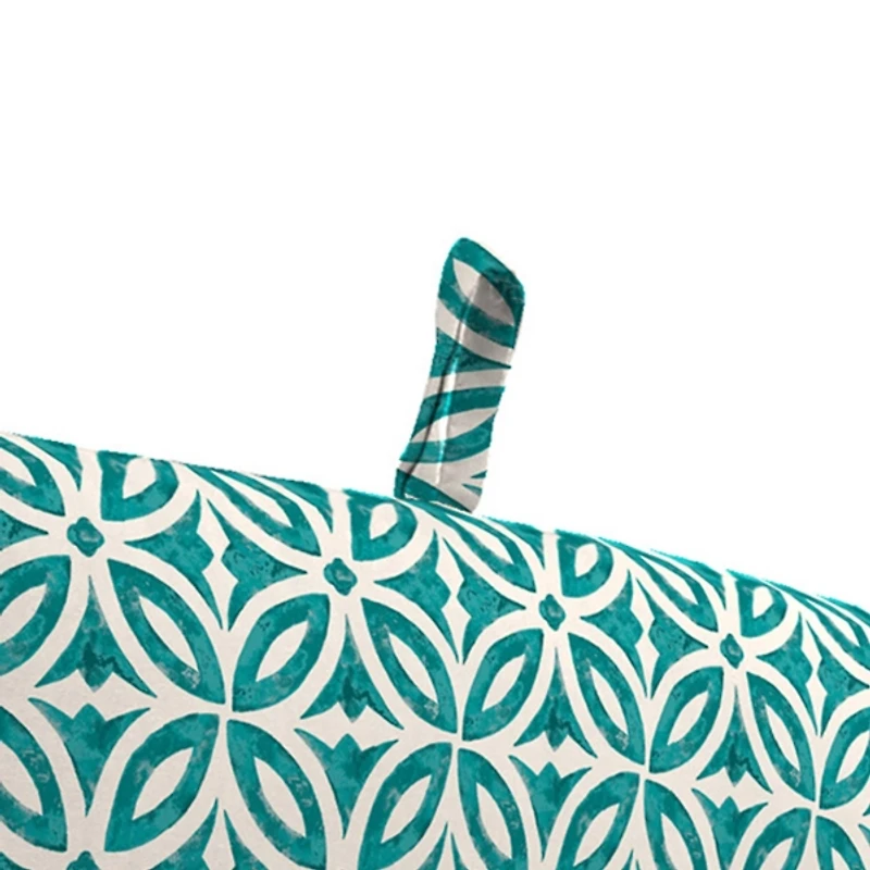 Celestial Teal Geometric Outdoor Chair Cushion