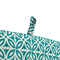 Celestial Teal Geometric Outdoor Chair Cushion