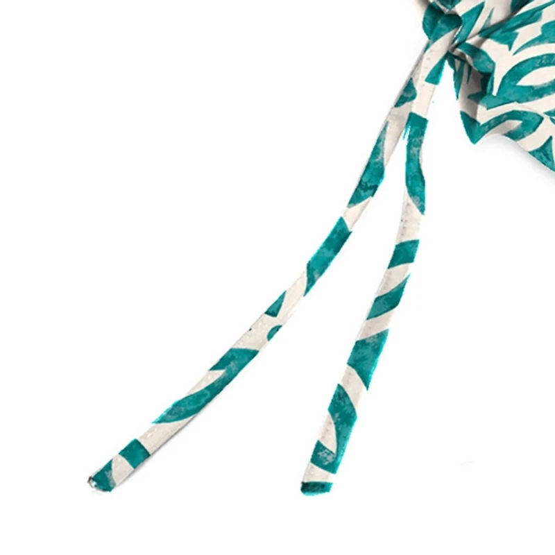 Celestial Teal Geometric Outdoor Chair Cushion