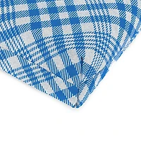 Wetland Blue Plaid Outdoor Chair Cushion with Ties