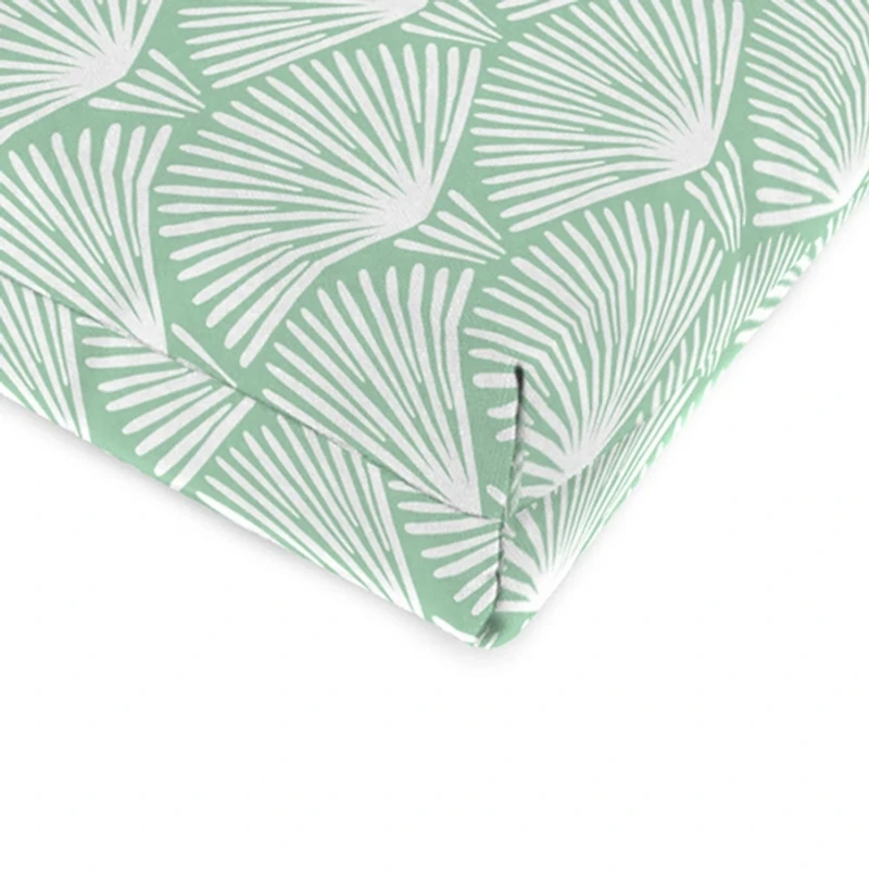 Seagreen Geometric Outdoor Chair Cushion with Ties