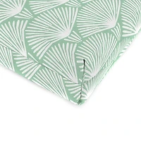 Seagreen Geometric Outdoor Chair Cushion with Ties