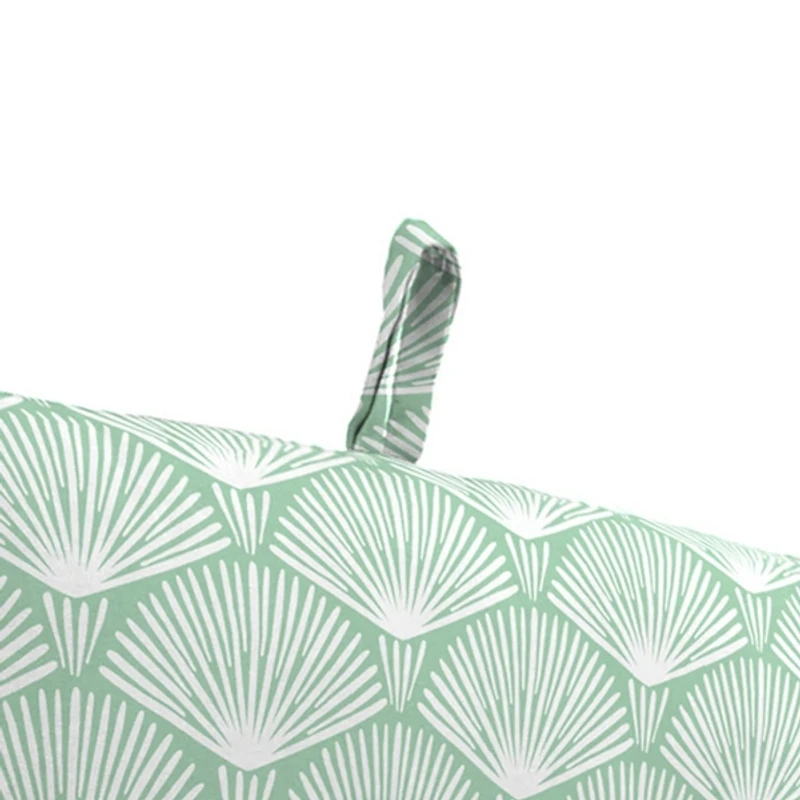 Seagreen Geometric Outdoor Chair Cushion with Ties