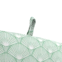 Seagreen Geometric Outdoor Chair Cushion with Ties