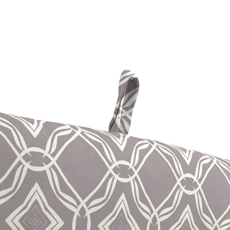 Gray Quatrefoil Outdoor Chair Cushion with Ties