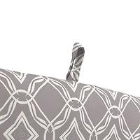 Gray Quatrefoil Outdoor Chair Cushion with Ties