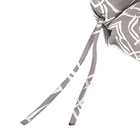 Gray Quatrefoil Outdoor Chair Cushion with Ties