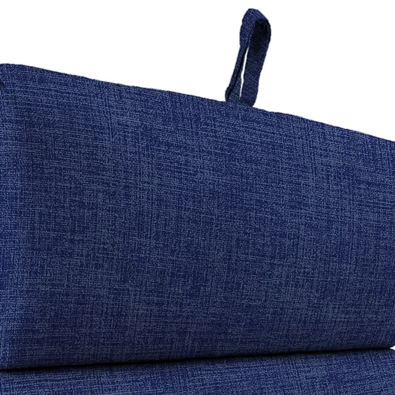 Indigo Blue Crosshatch Outdoor Chair Cushion