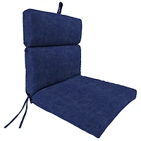 Indigo Blue Crosshatch Outdoor Chair Cushion