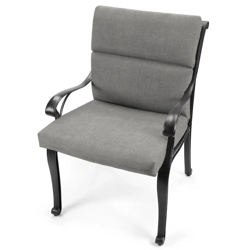 Graphite Gray Crosshatch Outdoor Chair Cushion