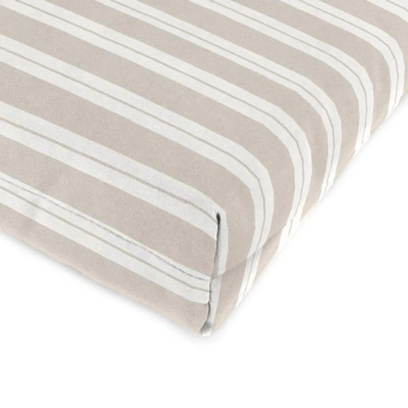 Sand & White Stripe Outdoor Chair Cushion